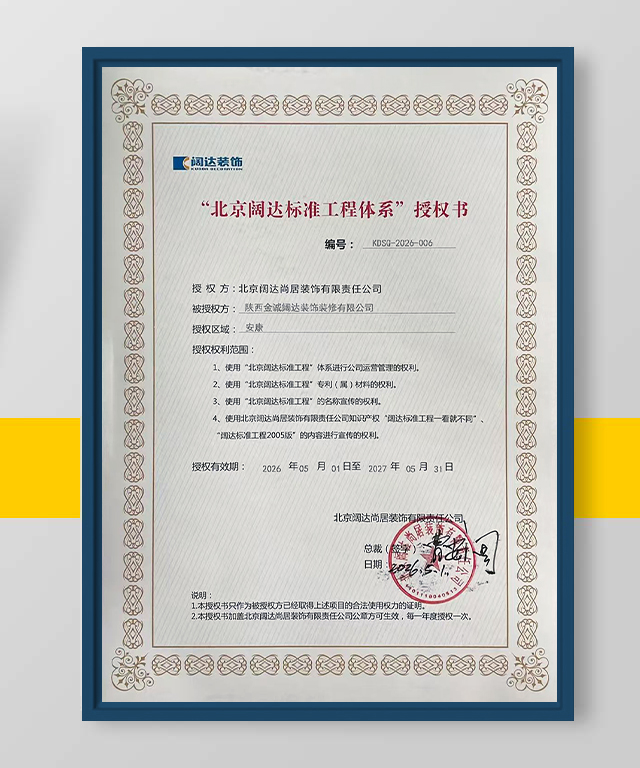 闊達(dá)授權(quán)證書