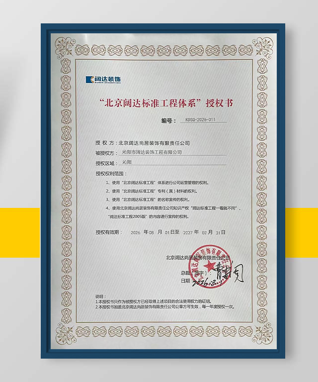 闊達(dá)授權(quán)證書